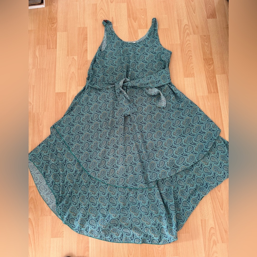 Alchemy size XL flowy Elegant Teal Patterned Dress